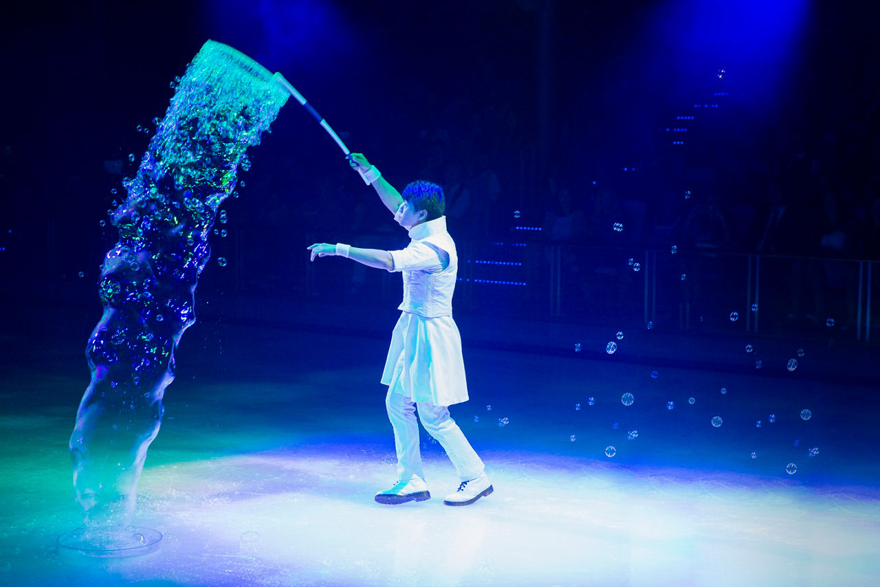 1887 Ice Skating Show Man Bubbles