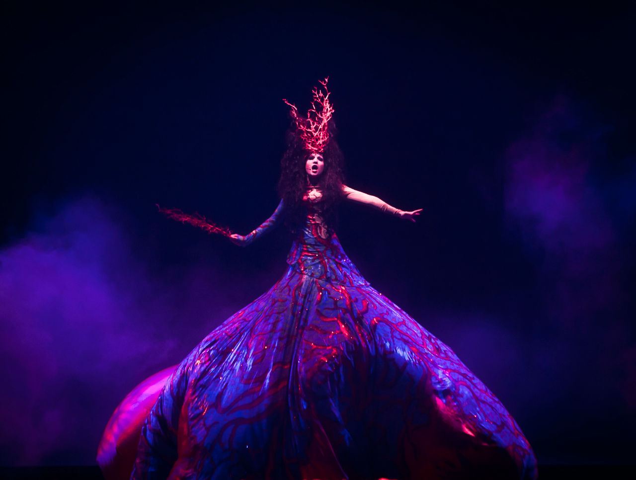 Blue Planet Cruise Show Performer in Costume on Stage Allure of the Seas
