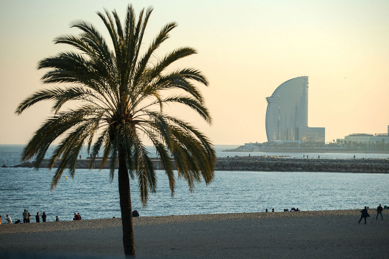 Spain Barcelona Barceloneta Beach 