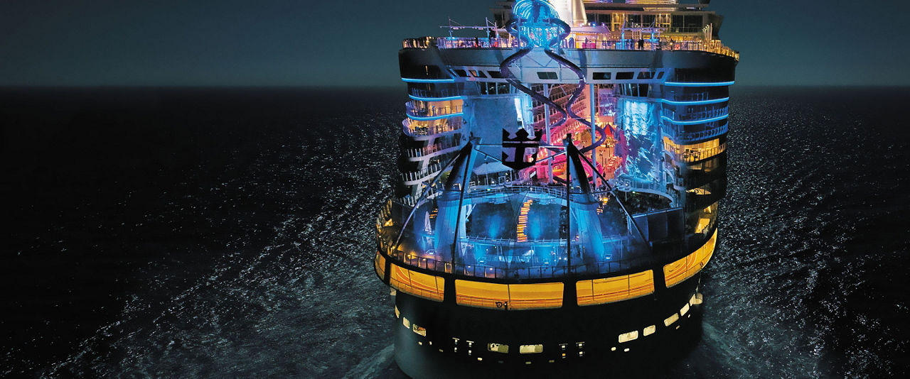 Aerial Night Aft View of Harmony