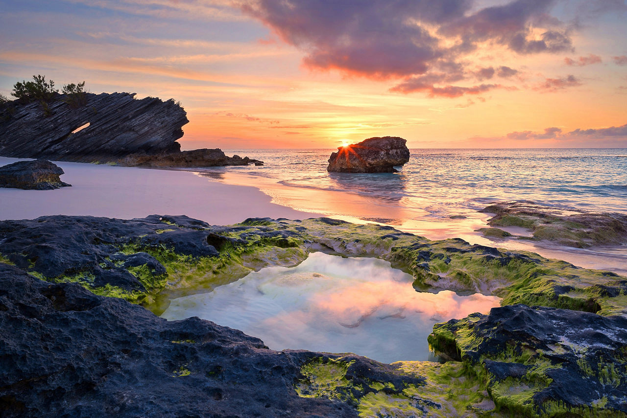 Horseshoe Bay Beach Sunset, Bermuda