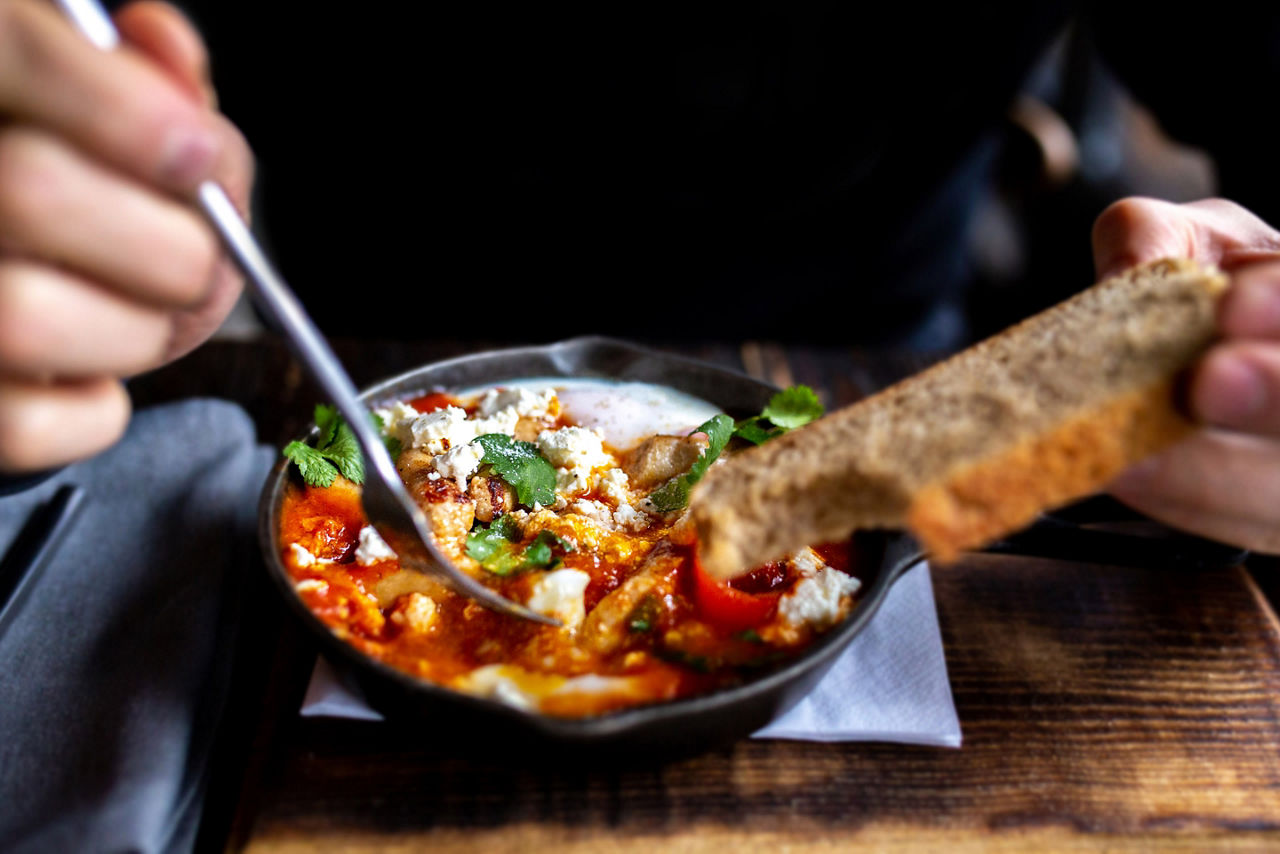 Mediterranean Shashuka Eggs Poached Morroco
