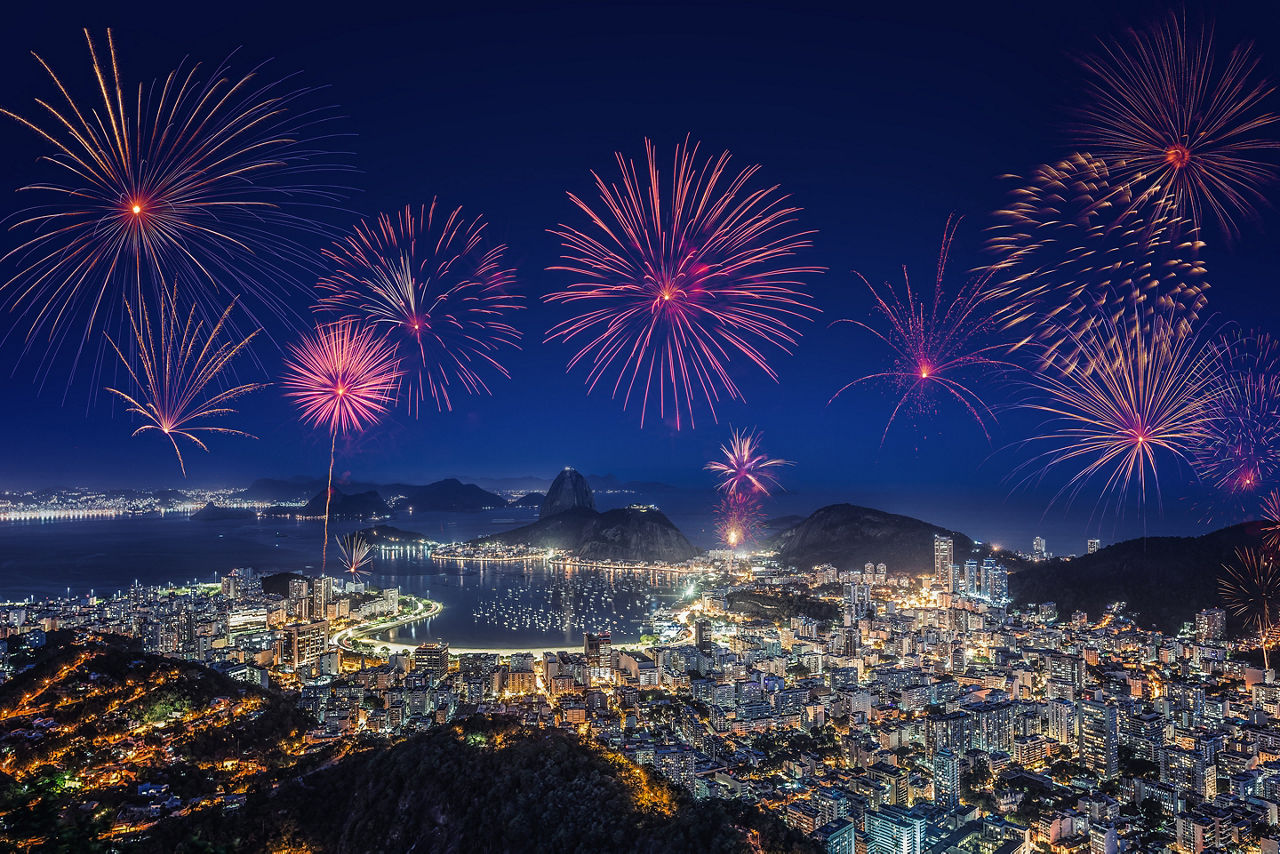 Rio de Janeiro (Brasil) with fireworks