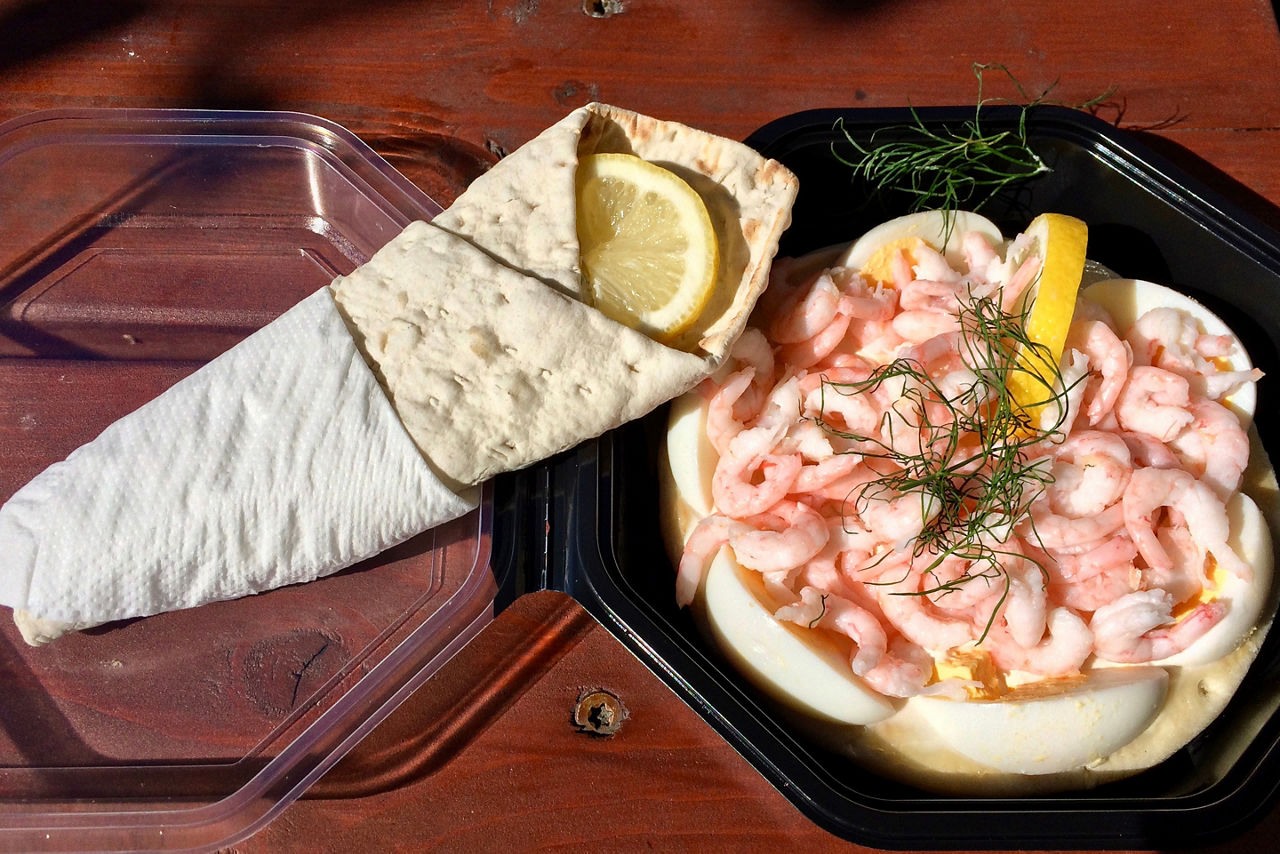 Food from Feskekorka (Fish Market) at Gothenburg, Sweden