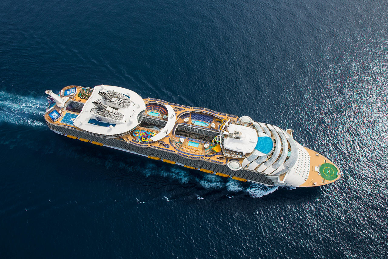symphony of the seas aerial seea day sailing cruise