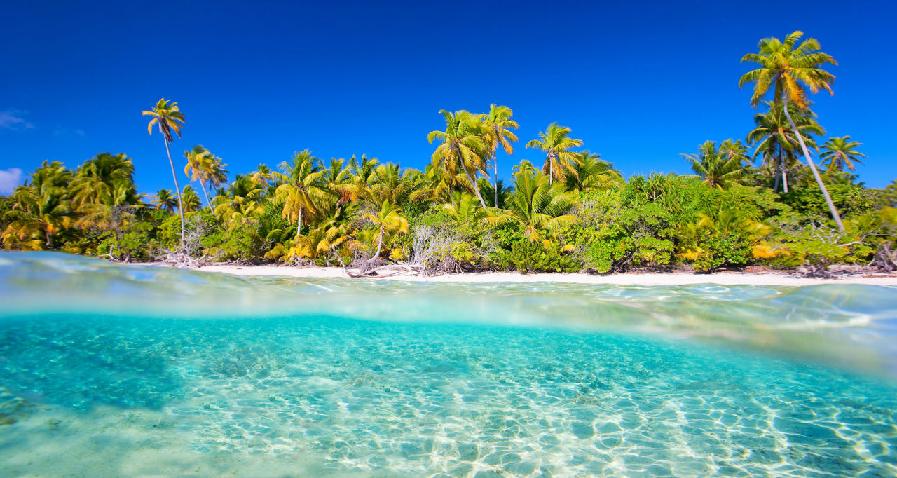 Clear Blue Water Beach in the Caribbean
