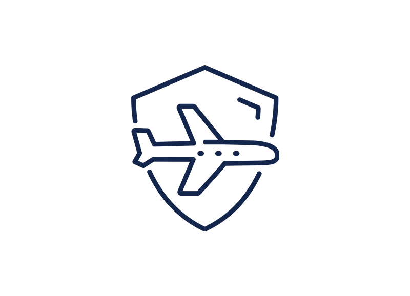 transportation travel protection program icon navy